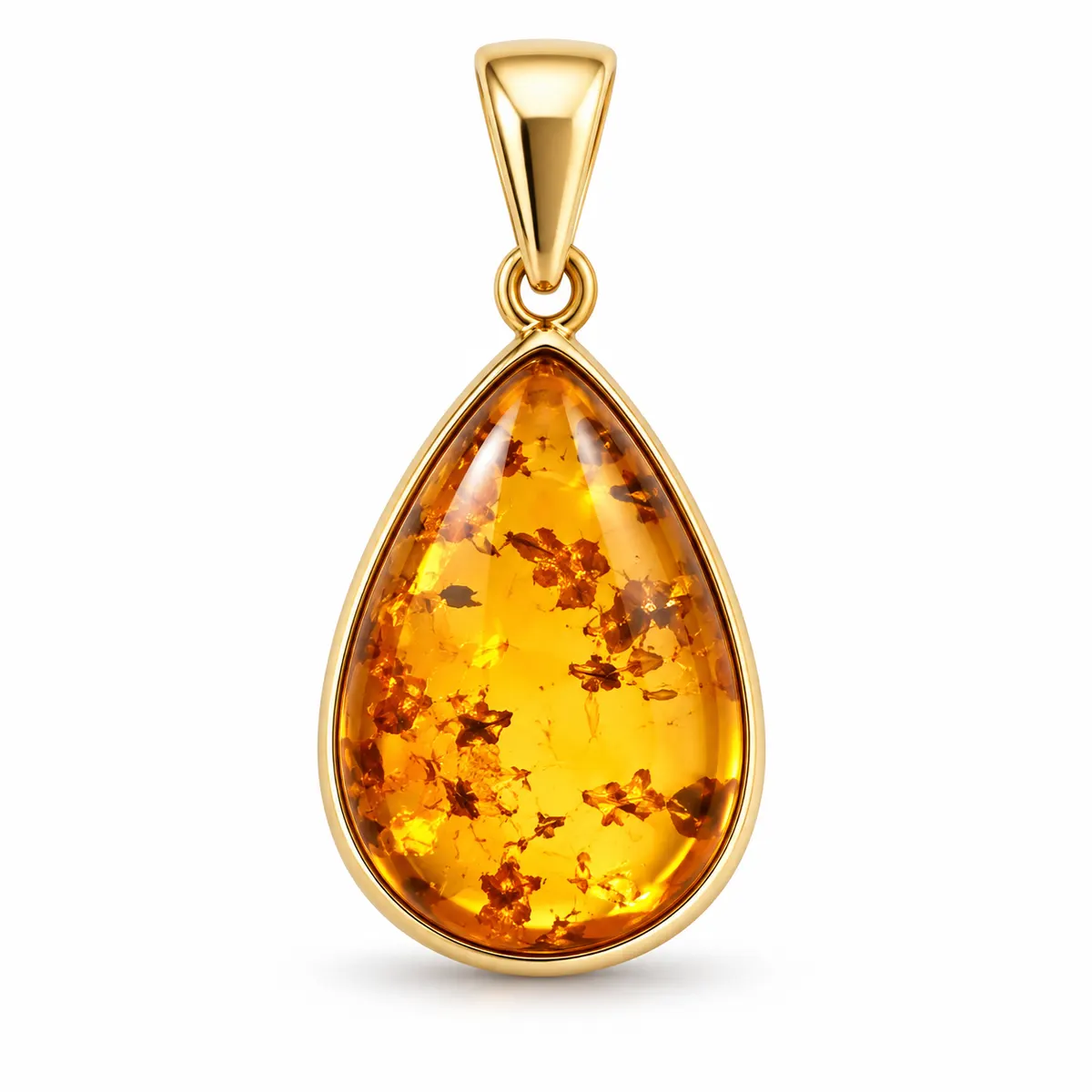 Teardrop Dominican amber pendant