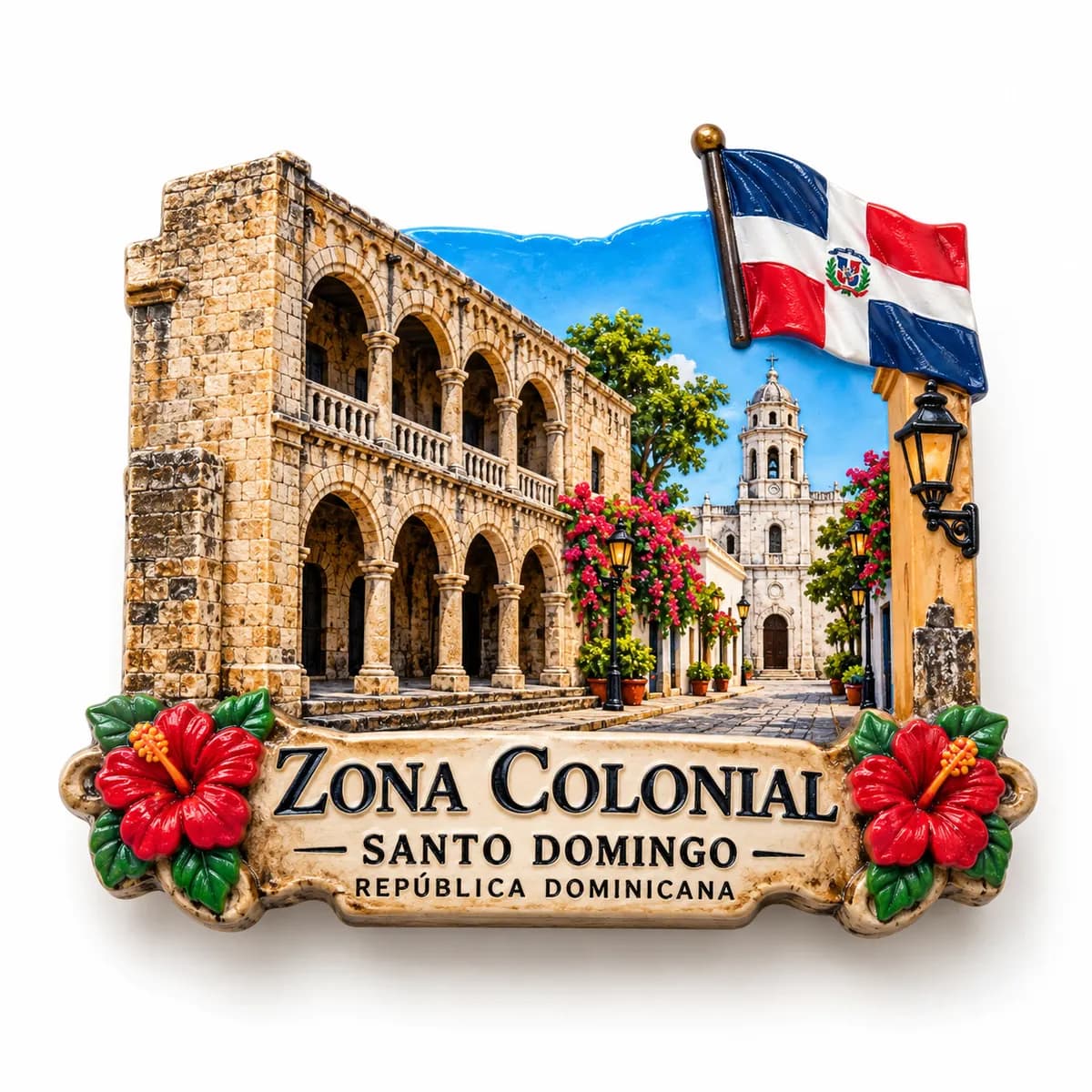 Relief magnet of the Colonial Zone of Santo Domingo