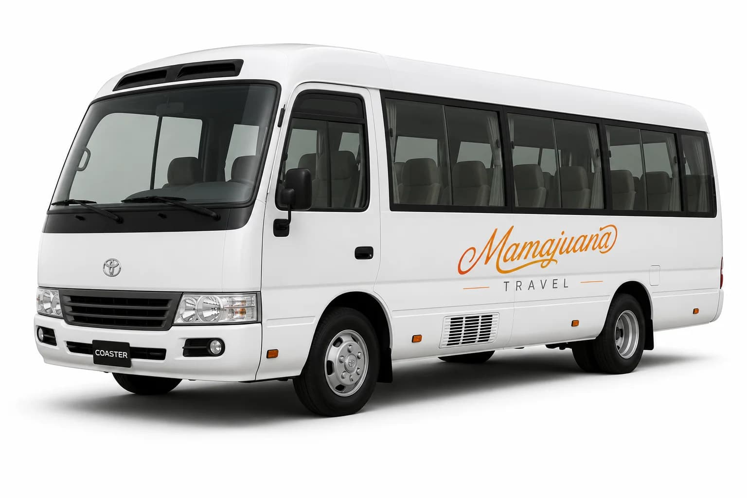 Mini Bus (Toyota Coaster, Hyundai County 22 plazas o similar) — 11-22 pasajeros, 22 maletas grandes · traslado privado de Santo Domingo a Samaná en República Dominicana