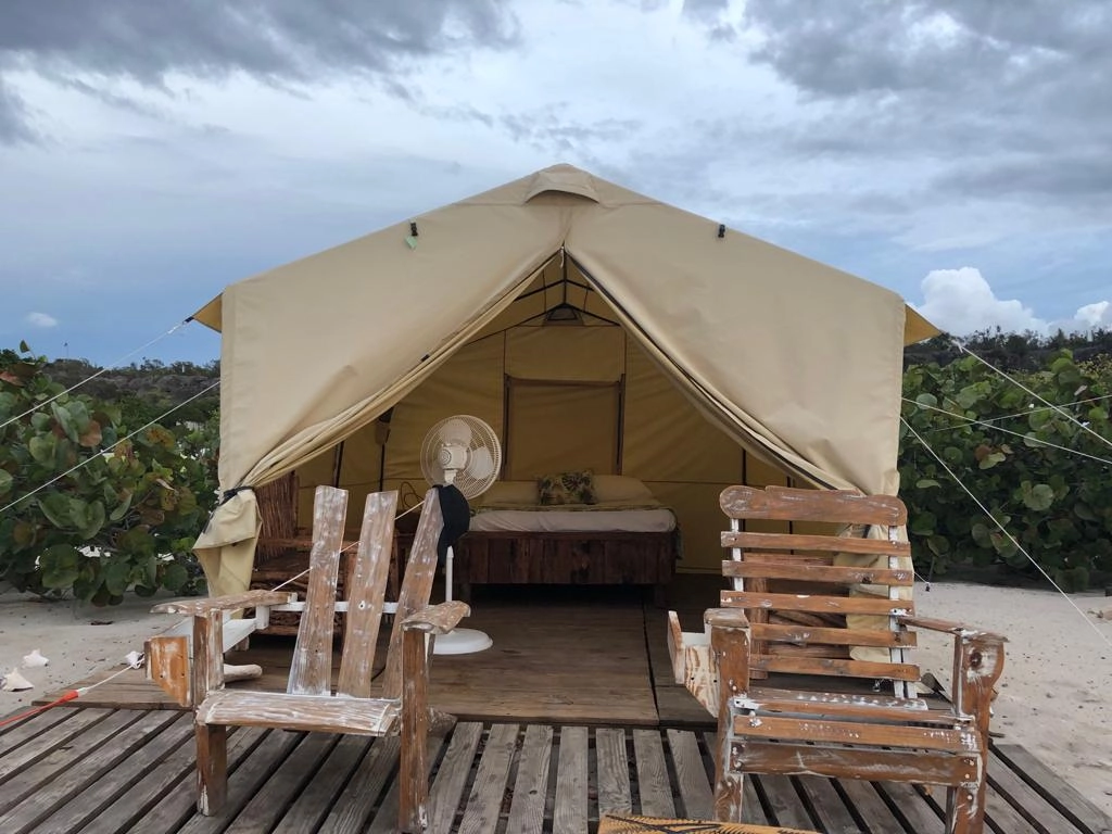 Glamping tents at Cueva de las Águilas in Cabo Rojo, Dominican Republic