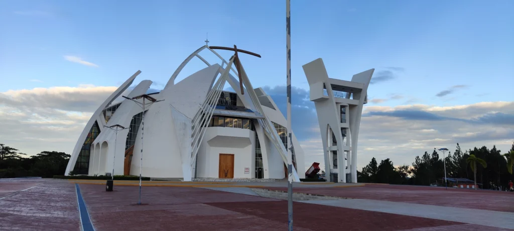 Modern sanctuary of Santo Cristo de los Milagros in Bayaguana, Dominican Republic.