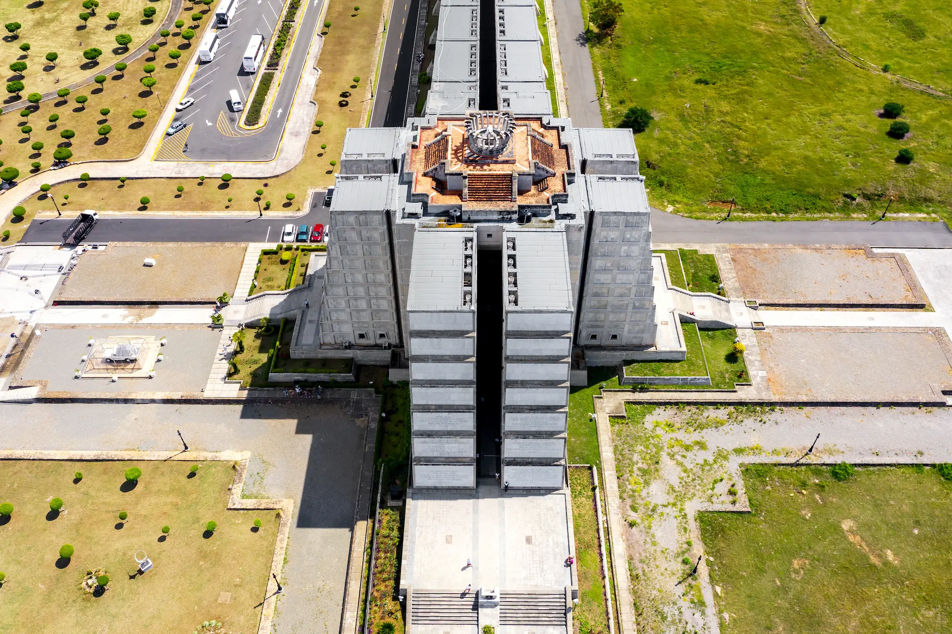 Aerial view of the Columbus Lighthouse in Santo Domingo, Dominican Republic. Title: Columbus Lighthouse – Santo Domingo Exterior View