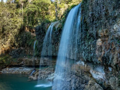 Salto Alto waterfall in Bayaguana, Monte Plata Province, Dominican Republic.