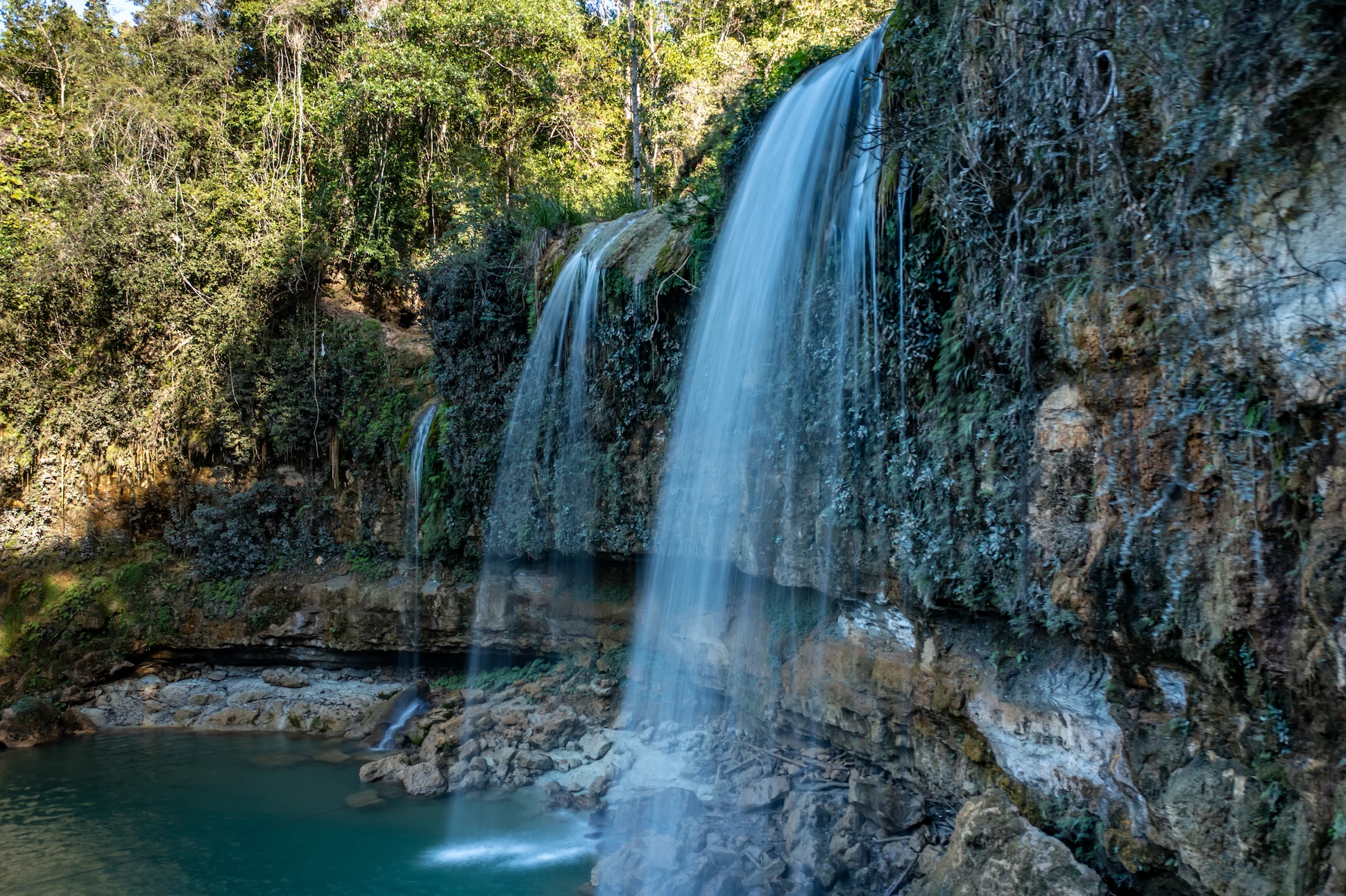 Salto Alto waterfall in Bayaguana, Monte Plata Province, Dominican Republic.