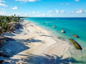 Bavaro Beach in Punta Cana with turquoise Caribbean waters