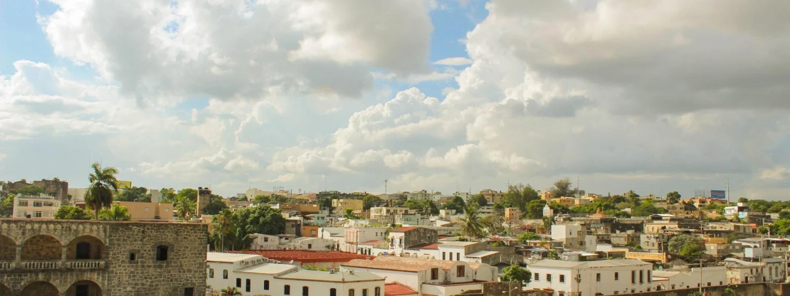 Aerial view of the Atarazanas Reales and part of the Alcázar de Colón in Santo Domingo’s Colonial Zone.