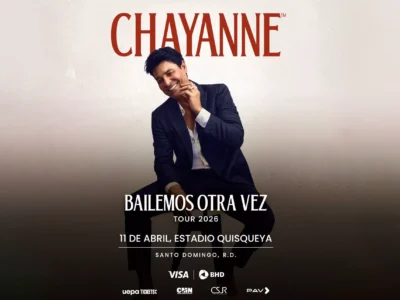 Chayanne performing live at Estadio Quisqueya in Santo Domingo during Bailemos Otra Vez Tour 2026